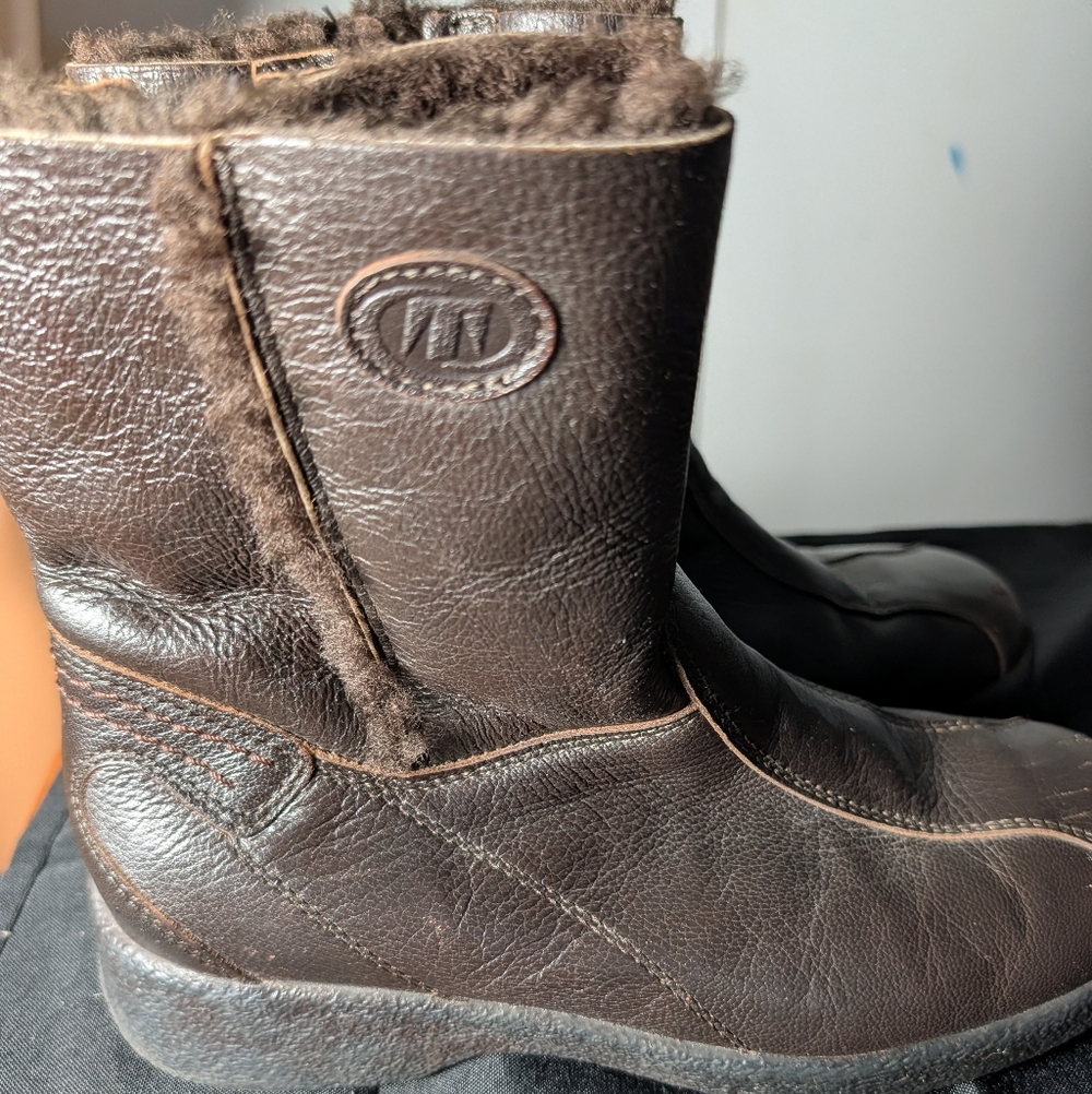 Tecnica Brown leather boots with a worn look boots Size 8